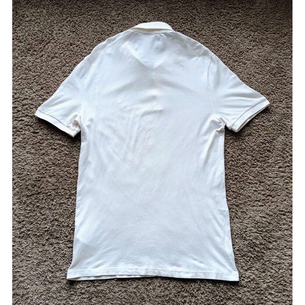 Hugo Boss Polo Shirt Men's Size Large Slime Fit Square Front Patch White Shirt - Picture 5 of 7